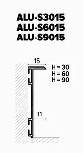 Плінтус алюмінієвий прихованого монтажу Kluchuk 30 мм за штуку