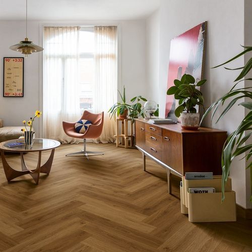 Виниловый пол Quick Step Ciro Herringbone 40364 Дуб ботанический карамельный AVHBU 40364 фото StarFloor
