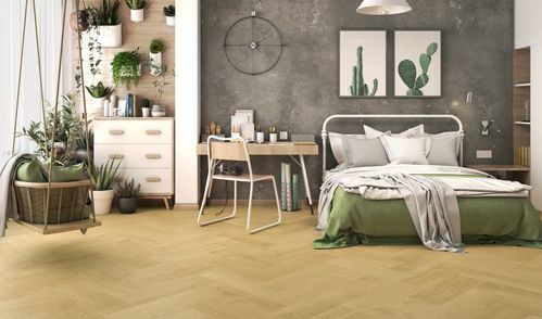 Вінілова підлога Ceramin Nuva Herringbone Glue 65200 Cotton Oak Brown