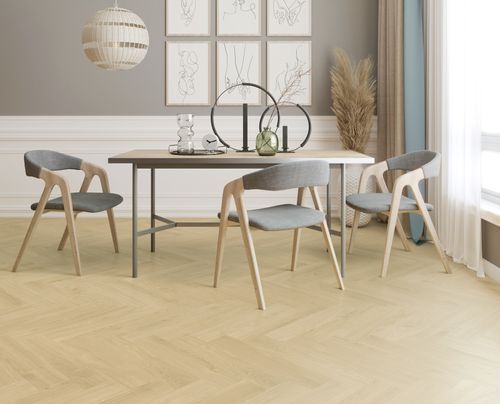 Вінілова підлога Ceramin Nuva Herringbone Glue 65201 Cotton Oak Beige