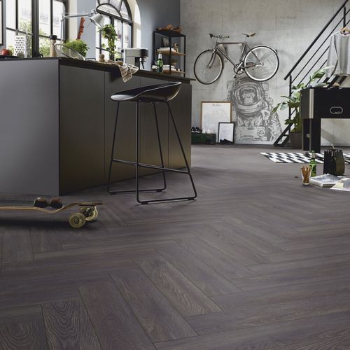 Ламінат Kronotex Herringbone 6010 Дуб Ельба Чорний D6010 фото StarFloor
